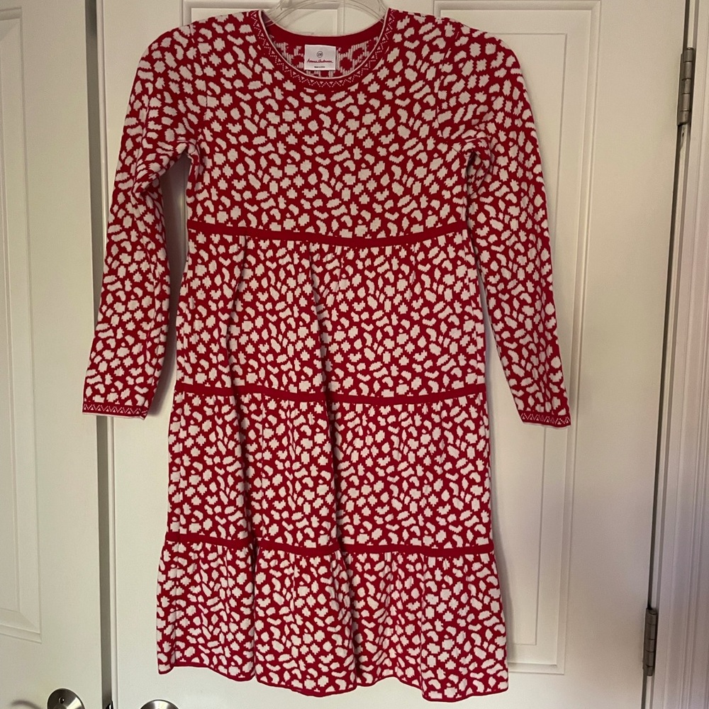 Hanna Andersson Red and White Knit Sweater Dress